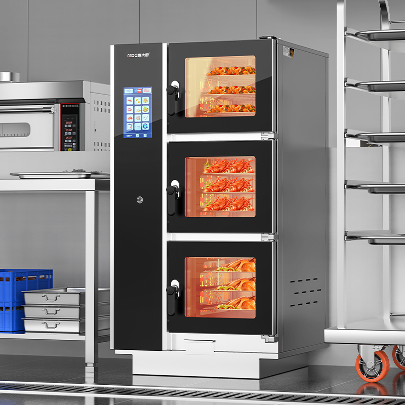 麥大廚ZKA19系列3柜組合觸屏式商用萬能蒸烤箱12.6kW